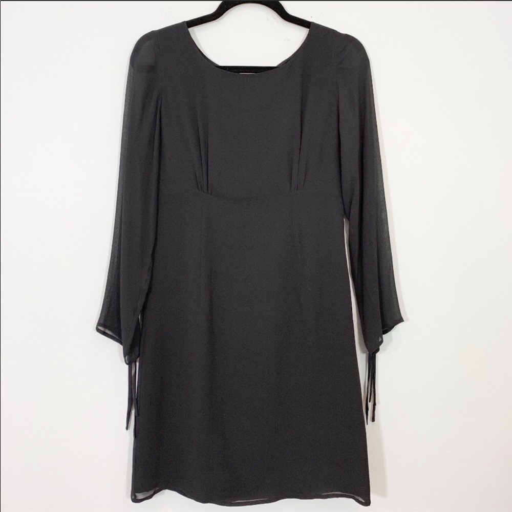 Boston Proper black silk dress.